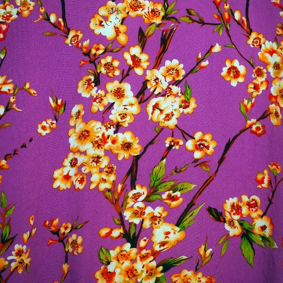 Purple Kimono Style Jacket with Sakura Design - Picture 3 of 5